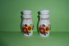 2 Porta Spezie ARCOPAL barattolini VINTAGE ORIGANO senape luminark france 80