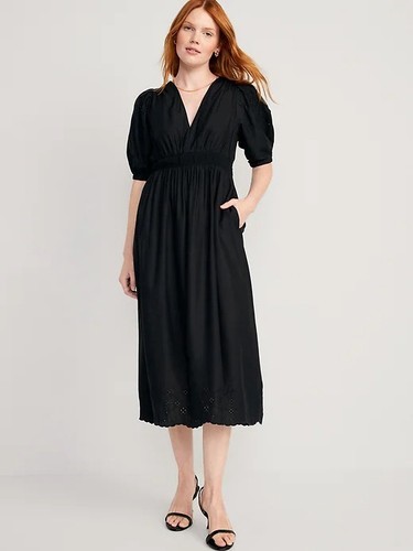 Abito midi scollato - scollo, v