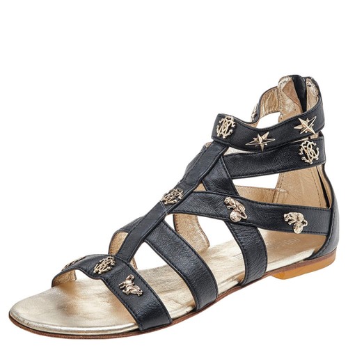Sandali roberto cavalli neri - roberto,