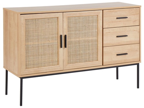 Cassettiera rattan con tre - cassettiera,