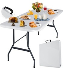 Tavolo Pieghevole da Giardino-in Dura Resina a Valigetta in HDPE-IT