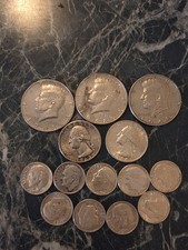 Lotto di 14 Monete Argento Mezzo  Dollaro Quarto Di Dollaro One Dime