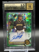 2022 Bowman Chrome Prospects Rosman Verdugo rifrattore atomico verde auto /99