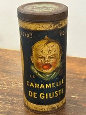 scatola in latta-Cilindro Voio-Voio Fabbrica Caramelle  De Giusti Padova 1900