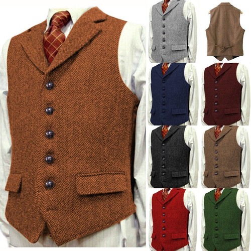 Gilet uomo tweed lana formale