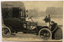 Cartolina Pubblicitaria Parigi macchina auto car donna autista automobile T15