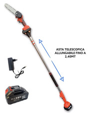 Motosega Tronca Rami Tagliarami Potatore Con Batteria  Asta Telescopica 240 CM