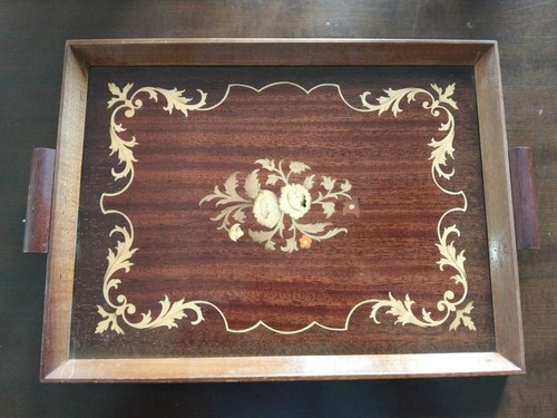Vassoio legno intarsiato - vassoio,