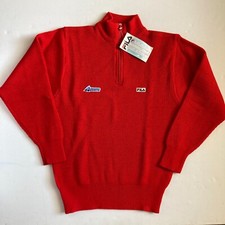 Maglione Vintage anni 80 Fila 1/4 Zip Azzurro S/M Made In Italy Rosso BJ Tennis OG