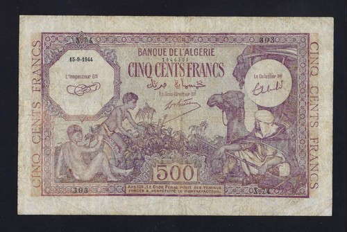 Algeria 500 franchi 1944 95 - franchi,
