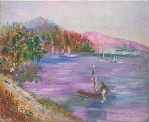 Paesaggio marino rosa quadro - paesaggio,