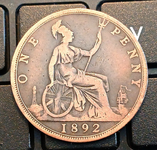 Moneta bronzo 1892 - , victoria