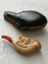 Antica pipa da collezione dei primi del 1900 con custodia originale dell'epoca