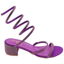 Sandali donna viola con strass