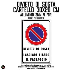 CARTELLO DIVIETO DI SOSTA