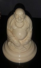 Statua Scultura Miniatura Buddha Seduto Sorridente