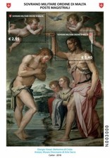 SMOM 2018 FOGLIETTO SAN GIOVANNI BATTISTA GIORGIO VASARI BATTESIMO CRISTO AREZZO