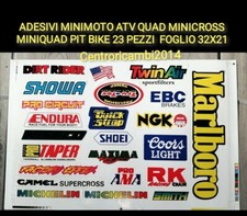  ADESIVI MINIMOTO ATV QUAD MINICROSS MINIQUAD PIT BIKE 23 PEZZI  FOGLIO 32X21