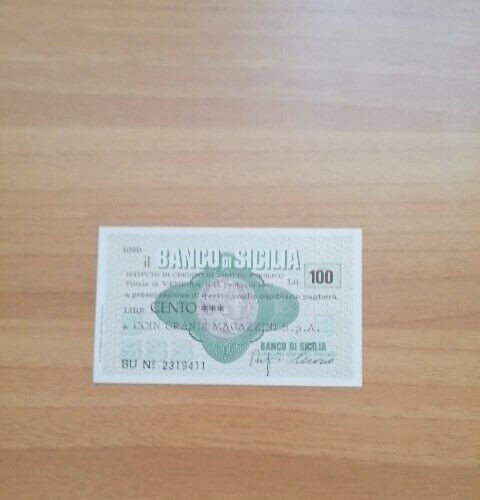 Banco sicilia 100 lire lit - di,