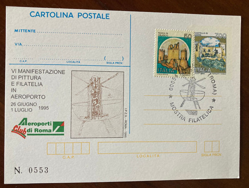 1995 roma aeroporto cartolina - ,