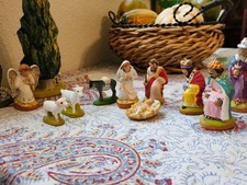 NATIVITÀ VINTAGE 12 pezzi FOUQUE SANTONS Made In France Aix-en-Provence