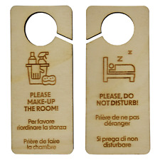 Appendiporta Stanza Albergo Cartello per Hotel B&B Pulire Non disturbare Legno