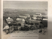 Incisione originale stampa d'epoca 1885 Village Gourek (Persia Caldea Susiana)