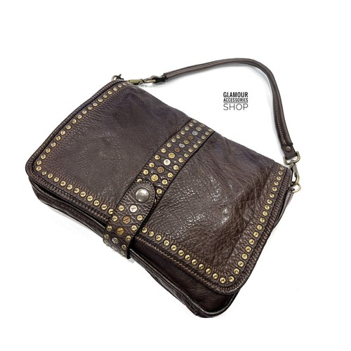Borsa donna patta - , borchiata