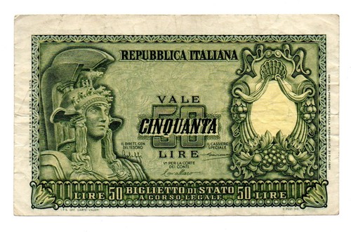 Italia banconota 50 lire - banconota,