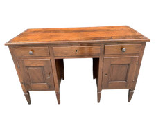 Scrittoio scrivania da centro in noce del XX secolo arte povera del XX secolo