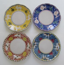Set 4 piatti da pranzo assortiti vintage Solimene Vietri CAS 10"