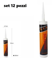 Set 12 Pezzi Sigillante Acetico In Cartuccia Da 280ml Silicone Trasparente dfh