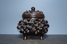 Vecchia stufa di incenso cicatrice in legno di pero tibetano