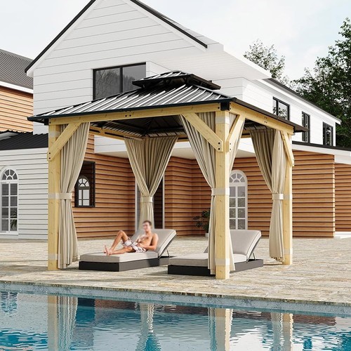 Outdoor wooden gazebo 10x10 - gazebo, ft