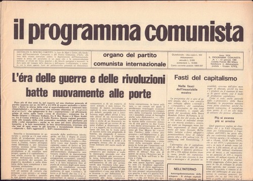 Programma comunista organo - comunista,