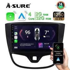 Autoradio Android 14 per Opel Karl 2015-2019 Vauxhall Viva Carplay GPS 2G+32G FM