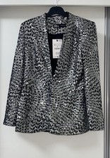 BLAZER ZARA ARGENTO NERO