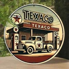 TEXACO GASOLINE Aluminum Round