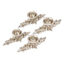 4x Argento Antico Fiore Rosa Maniglia Libreria Con Cassetto Porta Manopole 105mm