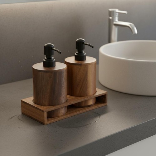 Flacone pompa legno - flacone,