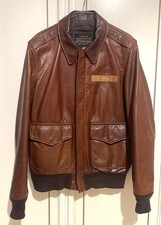 OCCASIONE GIUBBOTTO UOMO PELLE MARRONE MARCA SCHOTT BROS TAGLIA S USATO