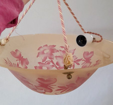 Plaffonier / plafoniera vintage francese in vetro cammeo firmato Vianne c.1950