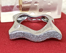 ANELLO PIANEGONDA A ONDA IN ARGENTO 925 LUCIDO E SUPERFICIE BRILLANTINATA MIS 11