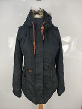 Khujo Cappotto Parka Donna Nero con Cappuccio Esterno Misto Cotone Taglia M
