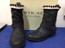 TWIN SET BY SIMONA BARBIERI ?STIVALETTI IN DENIM CON STRASS N 38 ????