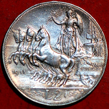 1911 Italy 2 Lire Vittorio