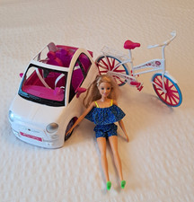 Lotto Barbie Fiat Mattel con la sua automobile 500 e bicicletta