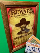 Quadro RITORNO AL FUTURO - WANTED BUFORD TANNEN 30x25 + OMAGGIO TARGHE DeLOREAN