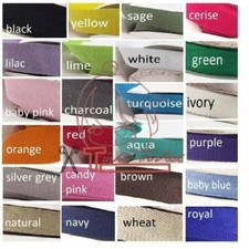 Grembiule 25 mm nastro cotone spina di pesce tessuto 40 COLORI Bunting String UK