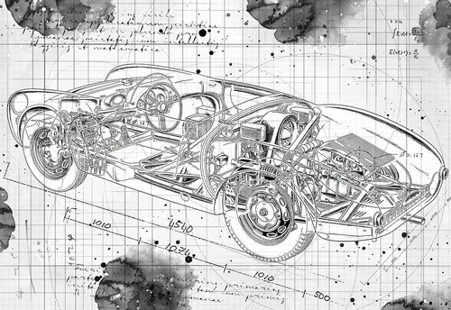 James dean disegno porsche 550 - dean,